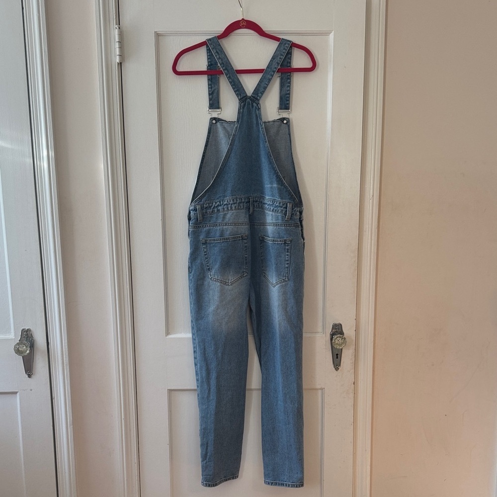 Twin Sisters Casual Blue Denim Distressed Overalls with Size L - Picture 6 of 16